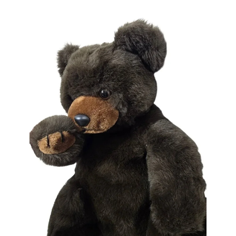 1982 America Wego Brown Teddy Bear 21” Plush Soft Stuffed Animal Plastic Nose